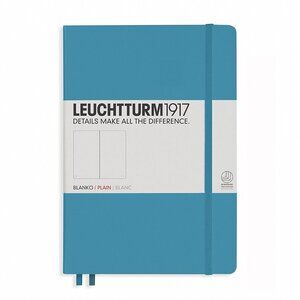 Leuchtturm 1917 Medium Hardcover A5 Notebook Plain Pages NORDIC BLUE Ltd Ed